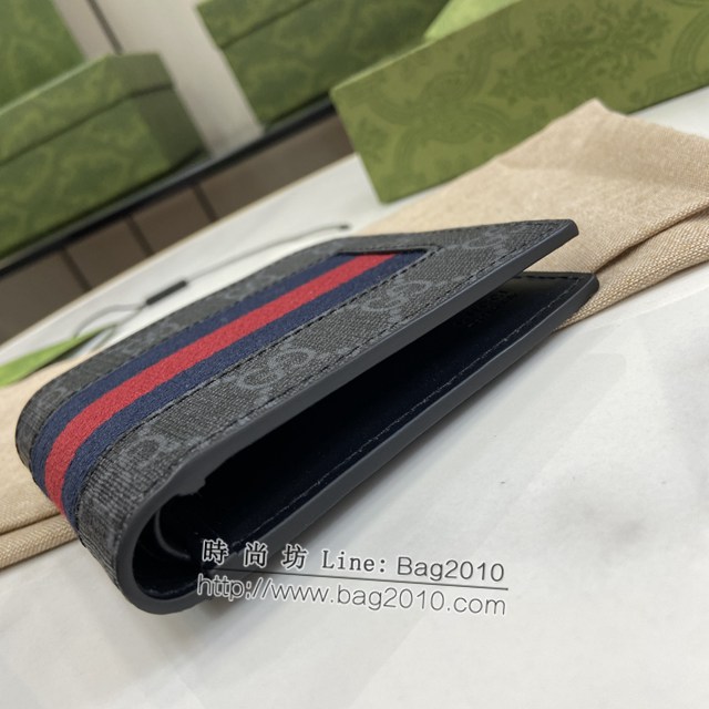 Gucci專櫃古馳最新款飾GG細節錢包男士短夾 jh2241型號：408827